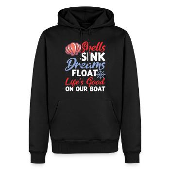 Urlaub Boot Muschel See Meer Kapitän - Männer Premium Bio Hoodie - Schwarz - Vorne - Nico (187cm)