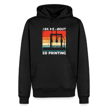 3D-Drucker-Liebhaber, Der Filament Nerdy Druckt - Männer Premium Bio Hoodie - Schwarz - Vorne - Nico (187cm)