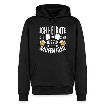 Junggesellenabschied T-Shirt Bräutigam JGA Poltern - Männer Premium Bio Hoodie - Schwarz - Vorne - Nico (187cm)