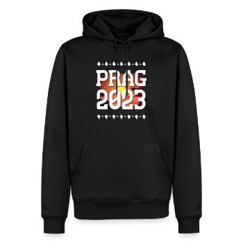 Prag 2023 - Männer Premium Bio Hoodie - Schwarz - Vorne - Nico (187cm)