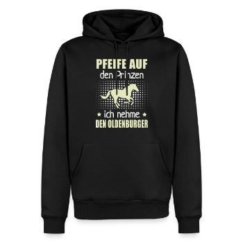 Pfeife Prinzen Nehme Oldenburger Pferderassen - Männer Premium Bio Hoodie - Schwarz - Vorne - Nico (187cm)