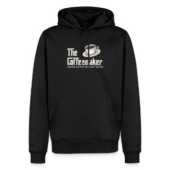 La cafetière Espresso Cappuccino Coffee Barista - Sweat à capuche Premium bio Homme - noir - Devant - Nico (187cm)