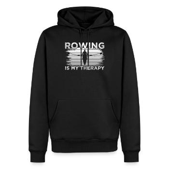 Rowing Therapy - Männer Premium Bio Hoodie - Schwarz - Vorne - Nico (187cm)