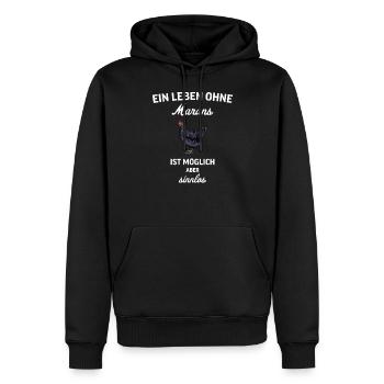 Maran Huhn I Henne Ei Hahn Motiv für Hühnerhalter - Männer Premium Bio Hoodie - Schwarz - Vorne - Nico (187cm)