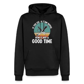 Conception de courtepointe - Sweat à capuche Premium bio Homme - noir - Devant - Nico (187cm)