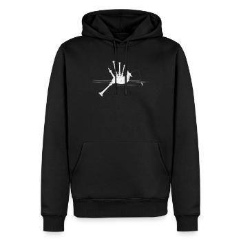 Funny Bagpipe Fishing Bagpiping & Catching Fish Ba - Männer Premium Bio Hoodie - Schwarz - Vorne - Nico (187cm)