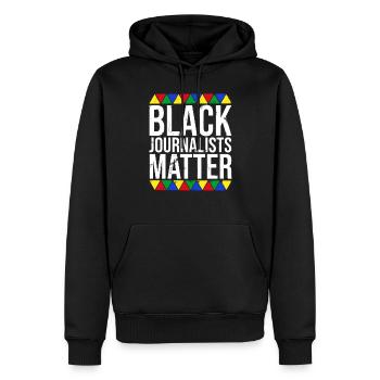 Schwarze Journalisten sind wichtig - Männer Premium Bio Hoodie - Schwarz - Vorne - Nico (187cm)