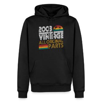 20. Geburtstag Jahrgang 2003 Vintage 2003 - Männer Premium Bio Hoodie - Schwarz - Vorne - Nico (187cm)