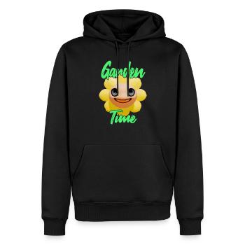 Gardentime Sonnenblume - Männer Premium Bio Hoodie - Schwarz - Vorne - Nico (187cm)