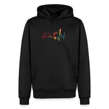 Painter Heartbeat For Painter - Männer Premium Bio Hoodie - Schwarz - Vorne - Nico (187cm)