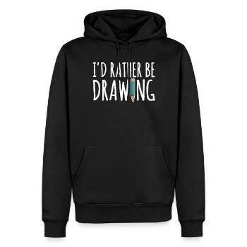 I'd Rather Be Drawing For Artist Painter - Männer Premium Bio Hoodie - Schwarz - Vorne - Nico (187cm)