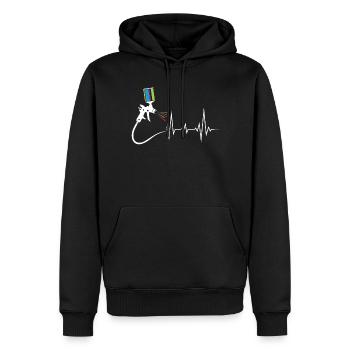 Cœur de peintre de voiture battement de cœur pour peintre de voiture - Sweat à capuche Premium bio Homme - noir - Devant - Nico (187cm)