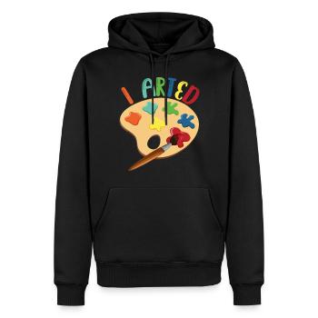 J’ai dessiné pour peintre - Sweat à capuche Premium bio Homme - noir - Devant - Nico (187cm)