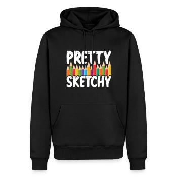 Pretty Sketchy pour artiste peintre - Sweat à capuche Premium bio Homme - noir - Devant - Nico (187cm)