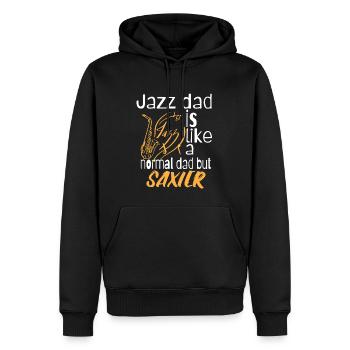Jazz dad est comme un papa normal mais saxier - Sweat à capuche Premium bio Homme - noir - Devant - Nico (187cm)