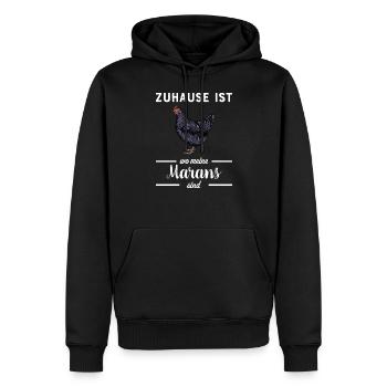 Maran Huhn I Henne Ei Hahn Motiv für Hühnerhalter - Männer Premium Bio Hoodie - Schwarz - Vorne - Nico (187cm)