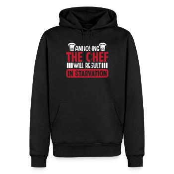 Annoying the Chef will result in - Männer Premium Bio Hoodie - Schwarz - Vorne - Nico (187cm)