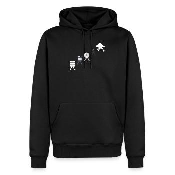Cloud Data Design - Men’s Premium Organic Hoodie - black - Front - Nico (187cm)