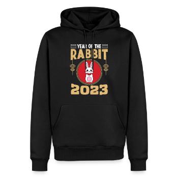 Year of the Rabbit 2023 - Männer Premium Bio Hoodie - Schwarz - Vorne - Nico (187cm)