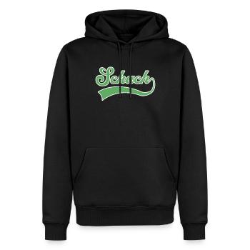 Schach Schriftzug - Männer Premium Bio Hoodie - Schwarz - Vorne - Nico (187cm)