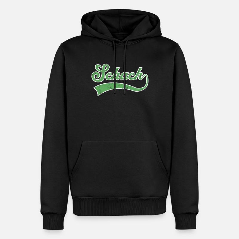 Schach Schriftzug - Männer Premium Bio Hoodie - Schwarz