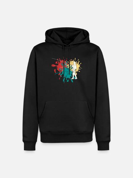 Silhouette de pêcheur - Sweat à capuche Premium bio Homme - noir