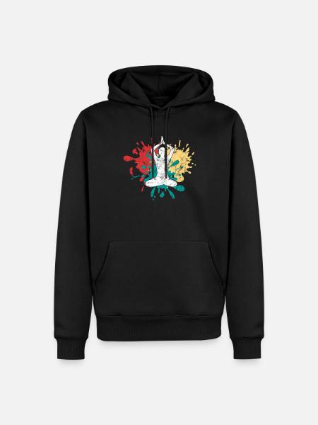 Yoga Méditation Silhouette - Sweat à capuche Premium bio Homme - noir