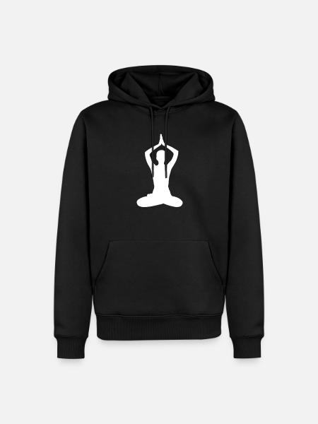 Yoga Meditation Silhouette - Men’s Premium Organic Hoodie - black