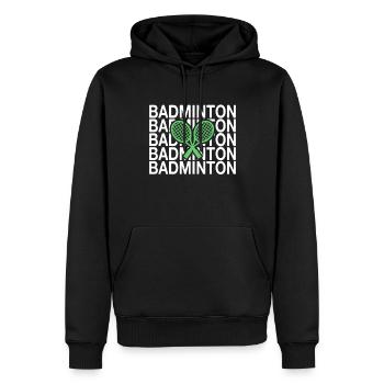 Badminton - Männer Premium Bio Hoodie - Schwarz - Vorne - Nico (187cm)