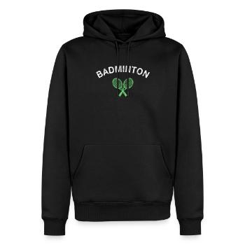 Badminton - Männer Premium Bio Hoodie - Schwarz - Vorne - Nico (187cm)