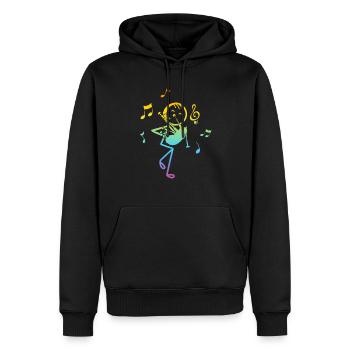 Funny Stick Figure Bagpiper - Funny Bagpipe Player - Männer Premium Bio Hoodie - Schwarz - Vorne - Nico (187cm)