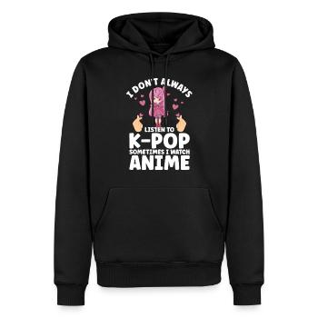 Anime & K-Pop Musique Kpop Manga Japonais Otaku - Sweat à capuche Premium bio Homme - noir - Devant - Nico (187cm)