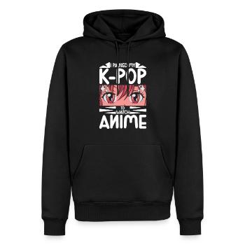 Anime & K-Pop Musique Kpop Manga Japonais Otaku - Sweat à capuche Premium bio Homme - noir - Devant - Nico (187cm)