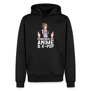 Anime & K-Pop Musique Kpop Manga Japonais Otaku - Sweat à capuche Premium bio Homme - noir - Devant - Nico (187cm)