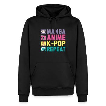 Anime & K-Pop Musique Kpop Manga Japonais Otaku - Sweat à capuche Premium bio Homme - noir - Devant - Nico (187cm)