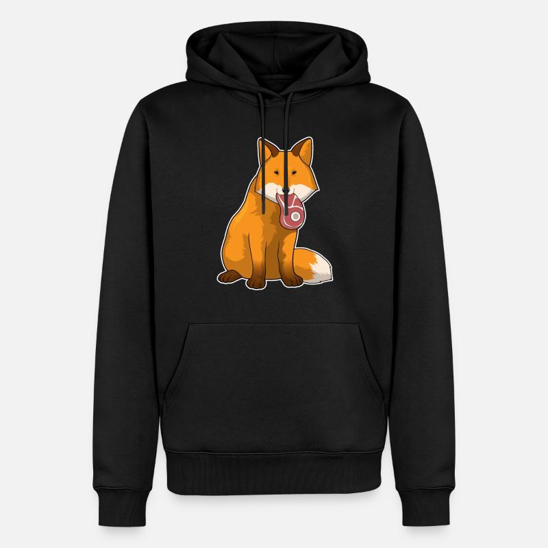 Viande de renard - Sweat à capuche Premium bio Homme - noir