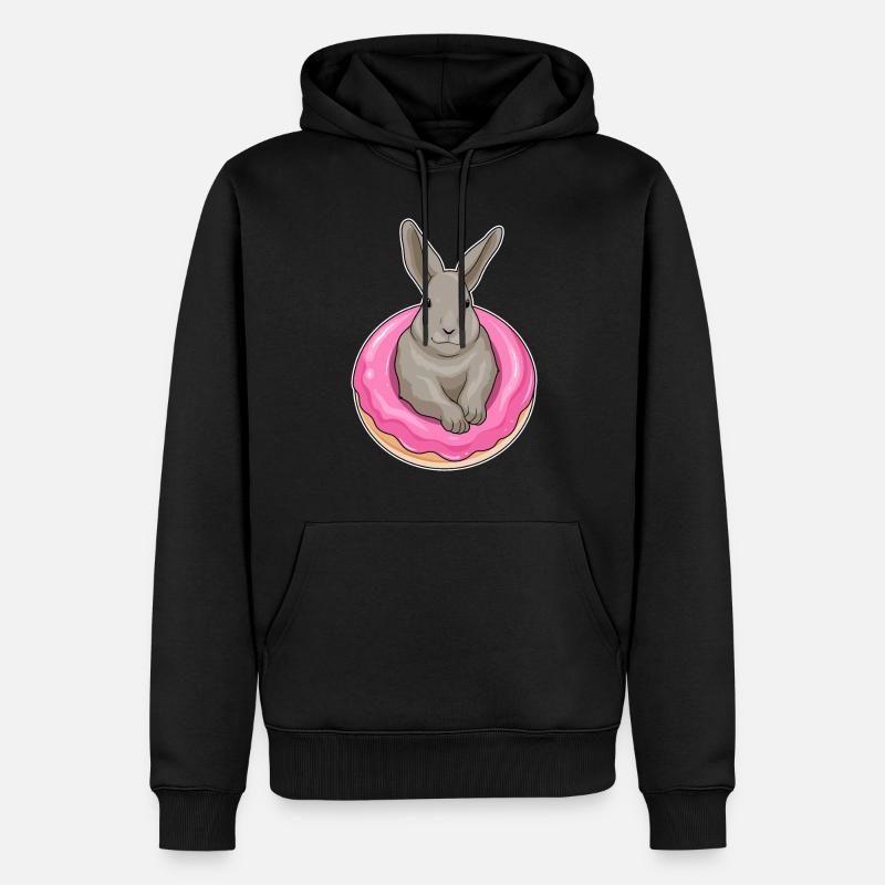 Beignet de lapin - Sweat à capuche Premium bio Homme - noir