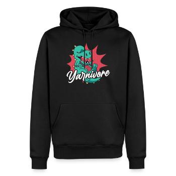 Knitting Knitter Pun Dinosaur - Männer Premium Bio Hoodie - Schwarz - Vorne - Nico (187cm)