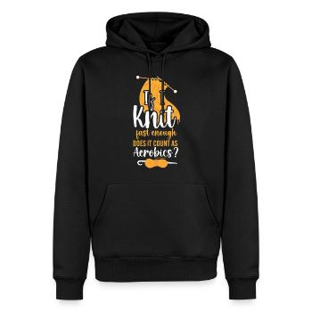 Tricoter si je tricote vite - Sweat à capuche Premium bio Homme - noir - Devant - Nico (187cm)