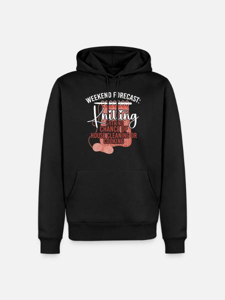 Knitting Knitter Weekend Forecast: - Men’s Premium Organic Hoodie - black