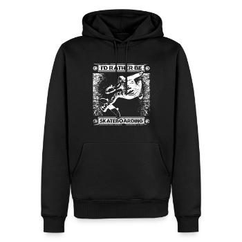 Ich würde lieber Skateboard fahren - Männer Premium Bio Hoodie - Schwarz - Vorne - Nico (187cm)