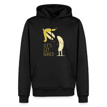 Vegan Banane Vegan - Sweat à capuche Premium bio Homme - noir - Devant - Nico (187cm)