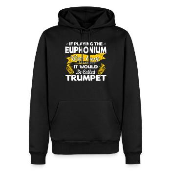 Drôle de fanfare de cuivres Euphonium - Sweat à capuche Premium bio Homme - noir - Devant - Nico (187cm)