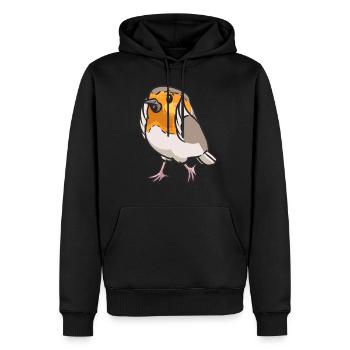 Robin Bird Kawaii Émoticône - Sweat à capuche Premium bio Homme - noir - Devant - Nico (187cm)