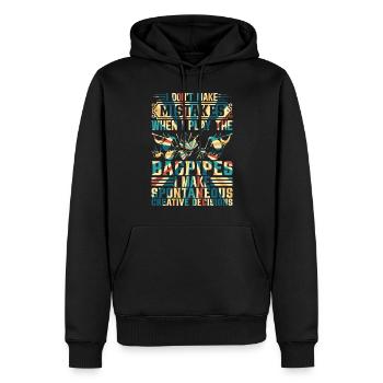 I Don't Make Mistakes When I Play The Bagpipes - B - Men’s Premium Organic Hoodie - black - Front - Nico (187cm)