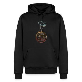 Funny Stick Figure Bagpiper Bagpiper Player - Männer Premium Bio Hoodie - Schwarz - Vorne - Nico (187cm)