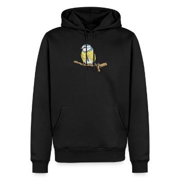 Motif Blue I Bird pour les ornithologues amateurs - Sweat à capuche Premium bio Homme - noir - Devant - Nico (187cm)