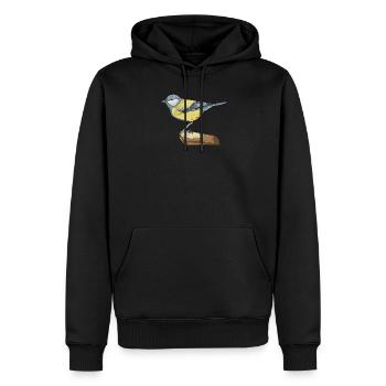 Motif Blue I Bird pour les ornithologues amateurs - Sweat à capuche Premium bio Homme - noir - Devant - Nico (187cm)