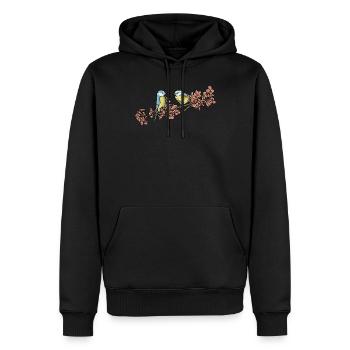 Blue I Bird motif for birdwatchers - Men’s Premium Organic Hoodie - black - Front - Nico (187cm)