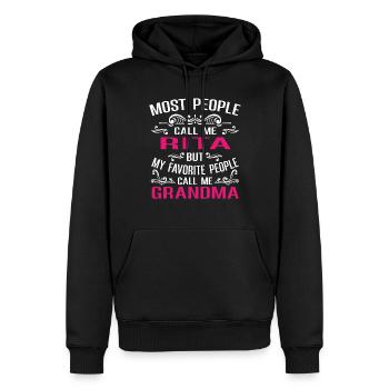 Rita Name Funny Personalized Grandma - Men’s Premium Organic Hoodie - black - Front - Nico (187cm)